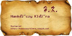 Hankóczy Klára névjegykártya