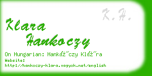 klara hankoczy business card